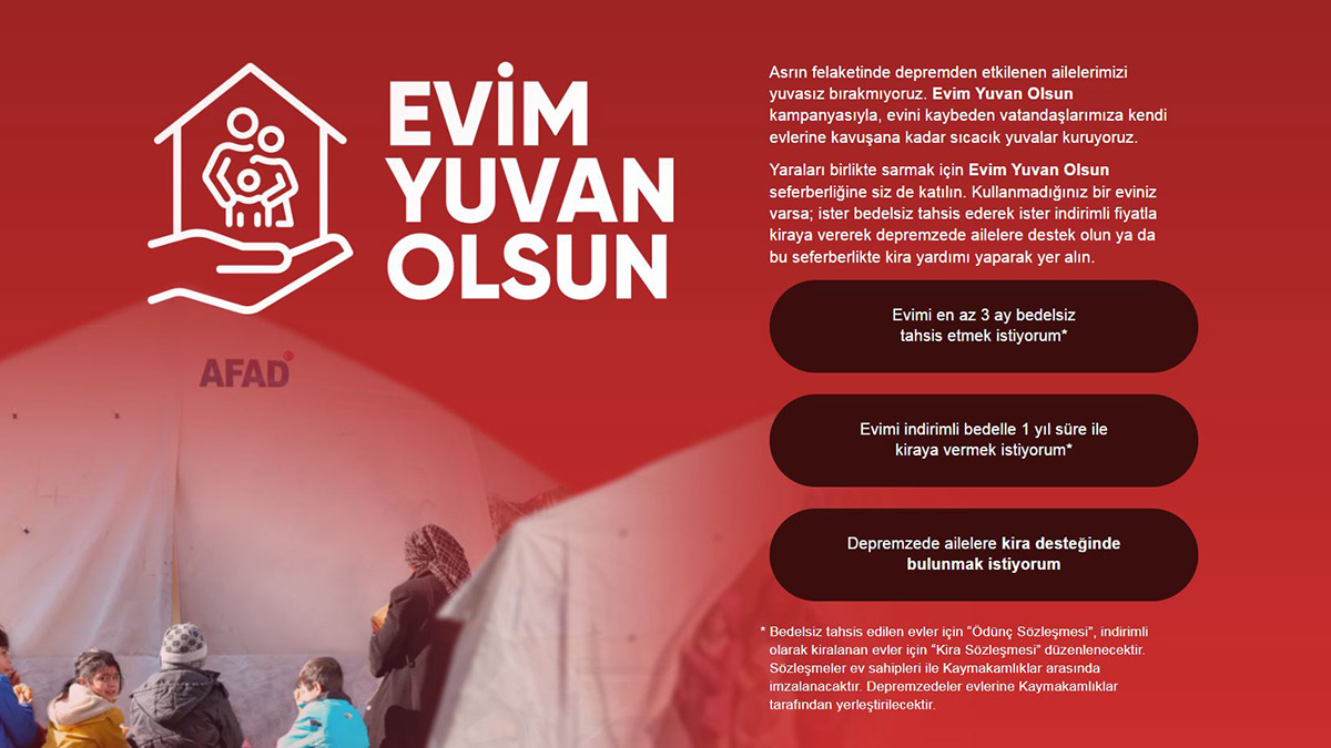 'Evim Yuvan Olsun' kampanyasına 4 bin 191 başvuru
