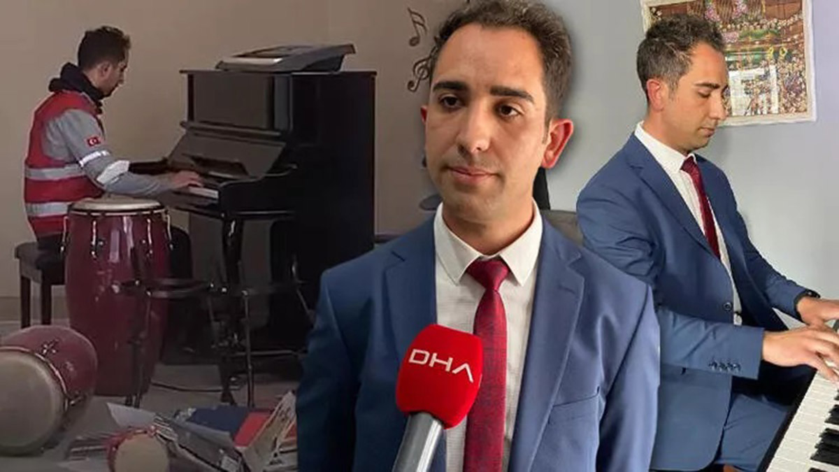 Hasarlı okulda piyano çalan öğretmen konuştu