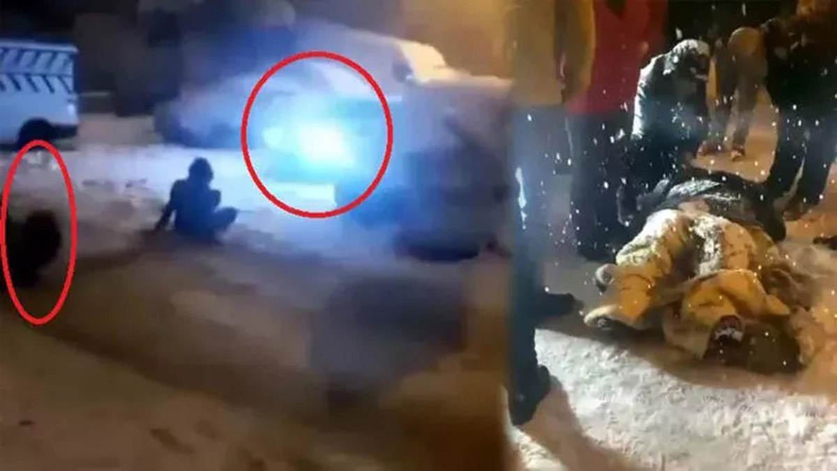 Karda poşetle kayan 2 kadına otomobil çarptı