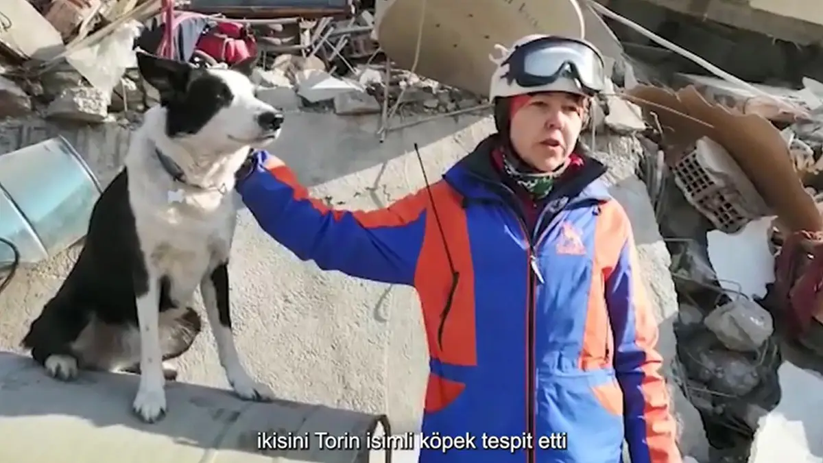 Kırgız kurtarma köpeği 2 kişiye hayat oldu