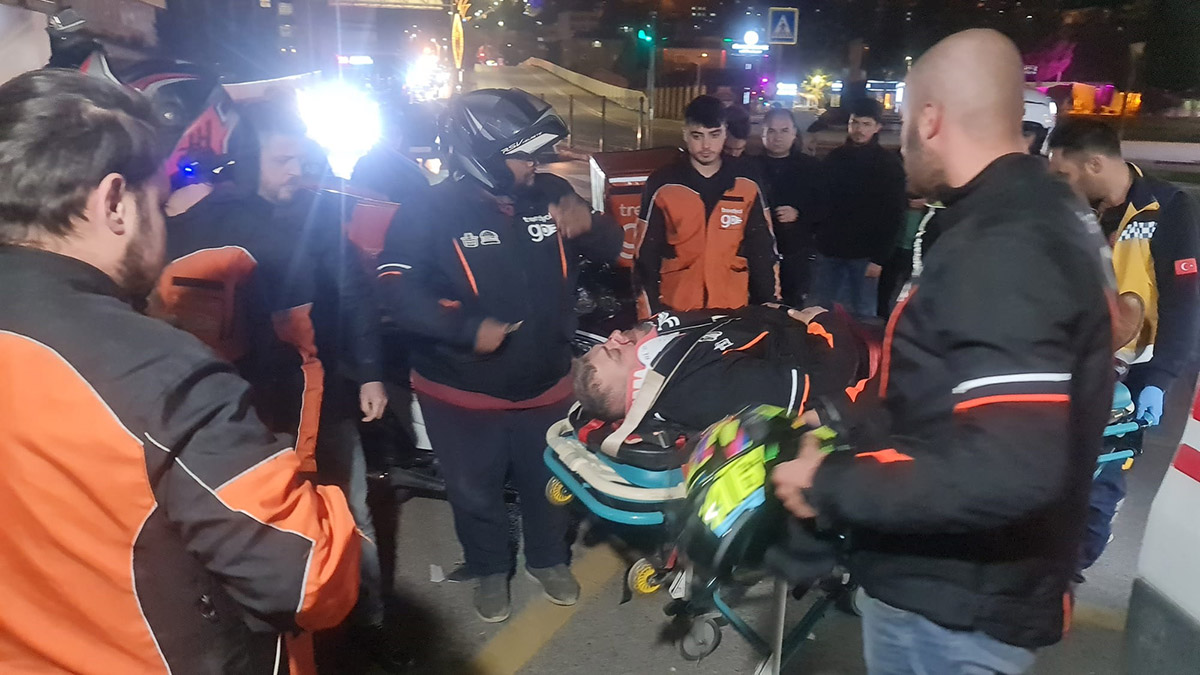 Motokuryeye çarpan servis minibüsü kaçtı