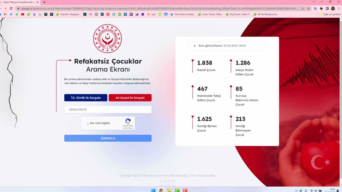 Refakatçisiz çocuklar için sorgu ekranı açtık