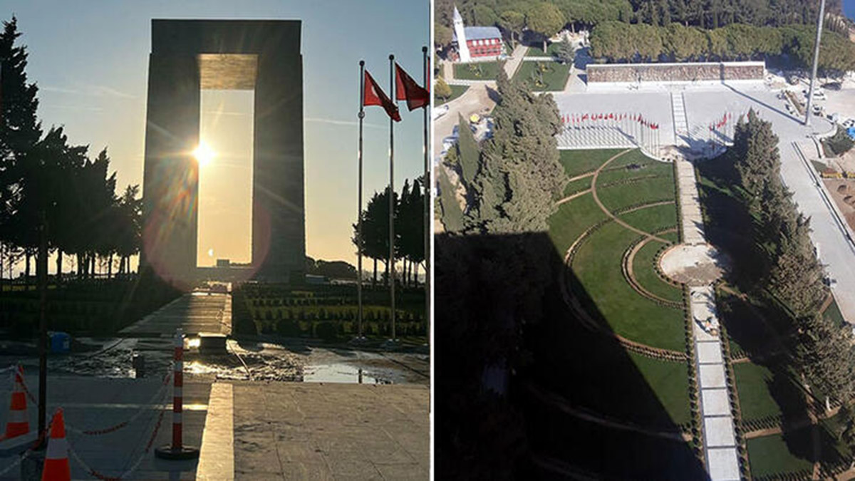 Şehitler Abidesi'ndeki çalışmalarda sona gelindi