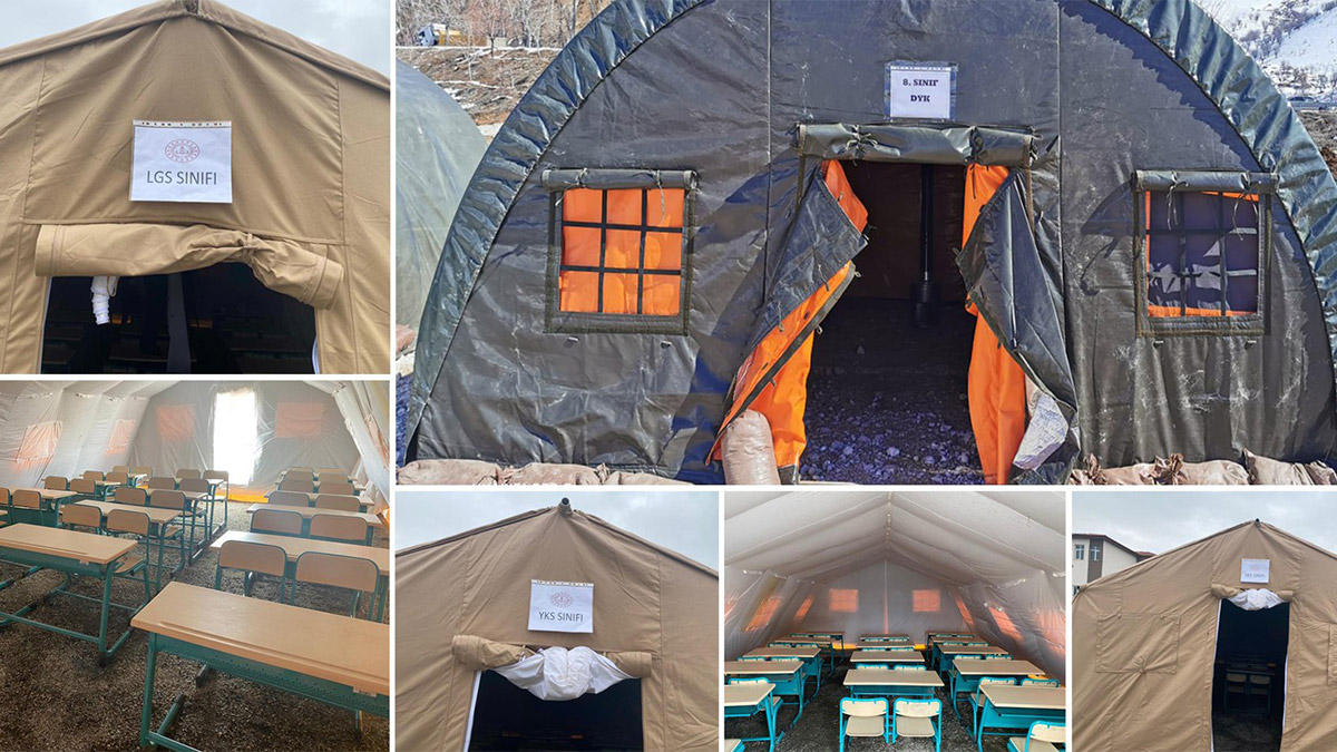 Sınava hazırlanan depremzedelere destek