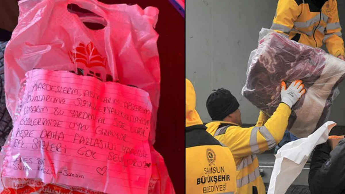 Yardım kolisinden çıkan not duygulandırdı
