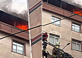 Zeytinburnu'nda 5 katlı binada yangın