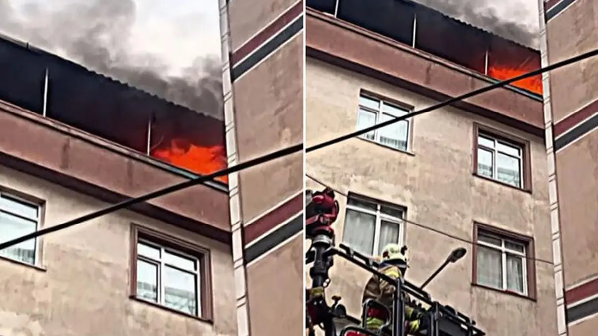 Zeytinburnu'nda 5 katlı binada yangın