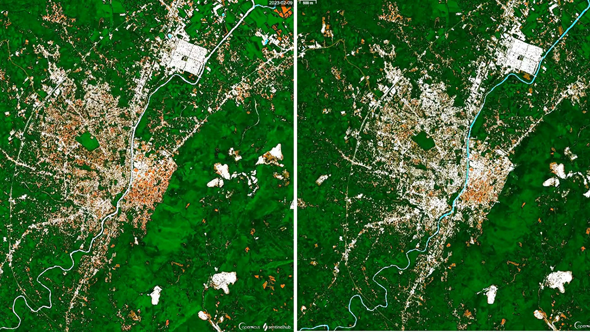 Antakya'daki yıkım uydu görüntülerine yansıdı