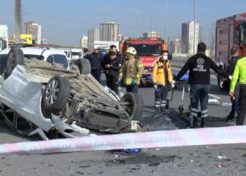 Başakşehir'de karşı şeride geçen otomobilde 1 kişi öldü