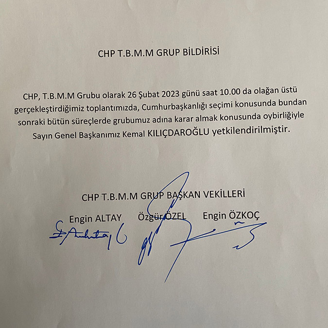Kemal Kılıçdaroğlu'na tam yetki verildi