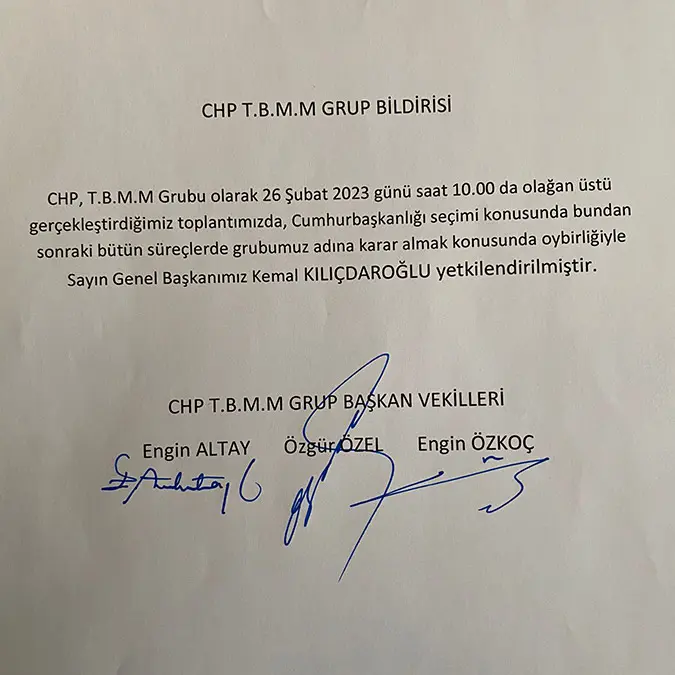 Kemal kılıçdaroğlu'na tam yetki verildi