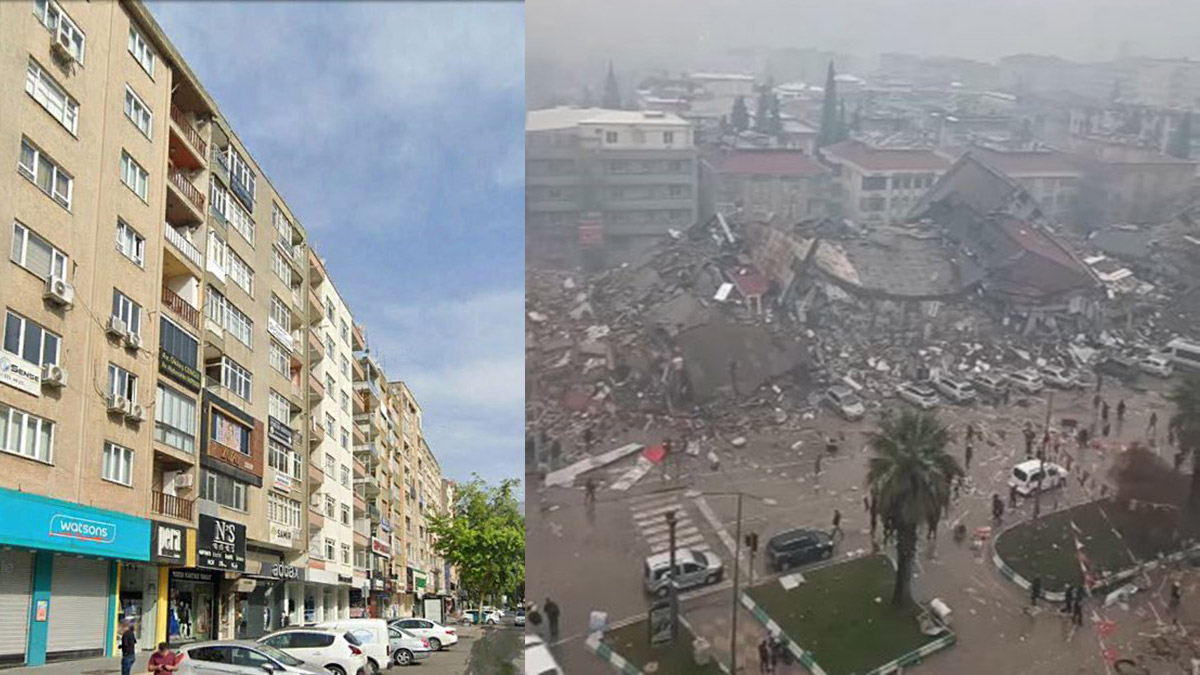 Depremden önce çekilen fotoğraflar yıkımın boyutunu ortaya koydu