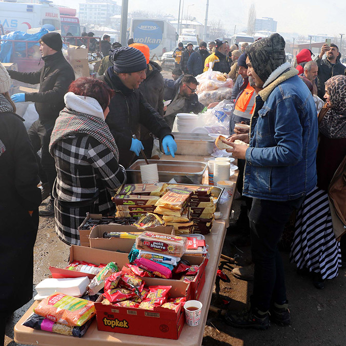 Elbistan'da çadır kent dron ile görüntülendi