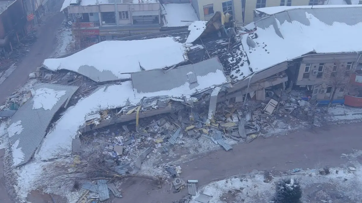 Elbistan'daki yıkım havadan görüntülendi