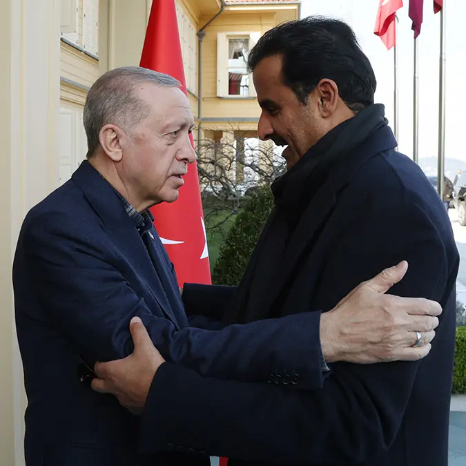 Erdogan katar emiri seyh temim bin hamad al sani ile gorusuyor 1 3724 dhaphoto1 - politika - haberton