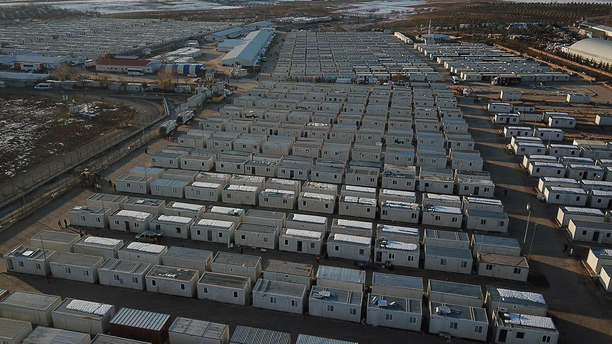Malatya'daki konteyner kent dron ile havadan görüntülendi