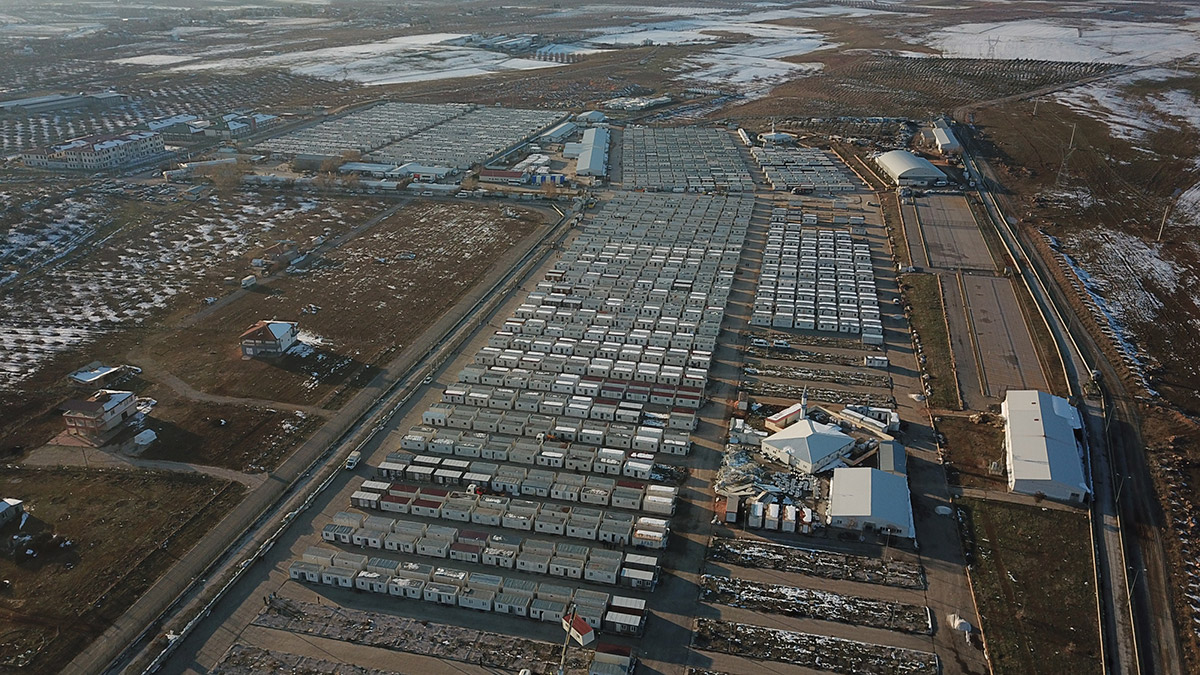 Malatya'daki konteyner kent dron ile havadan görüntülendi