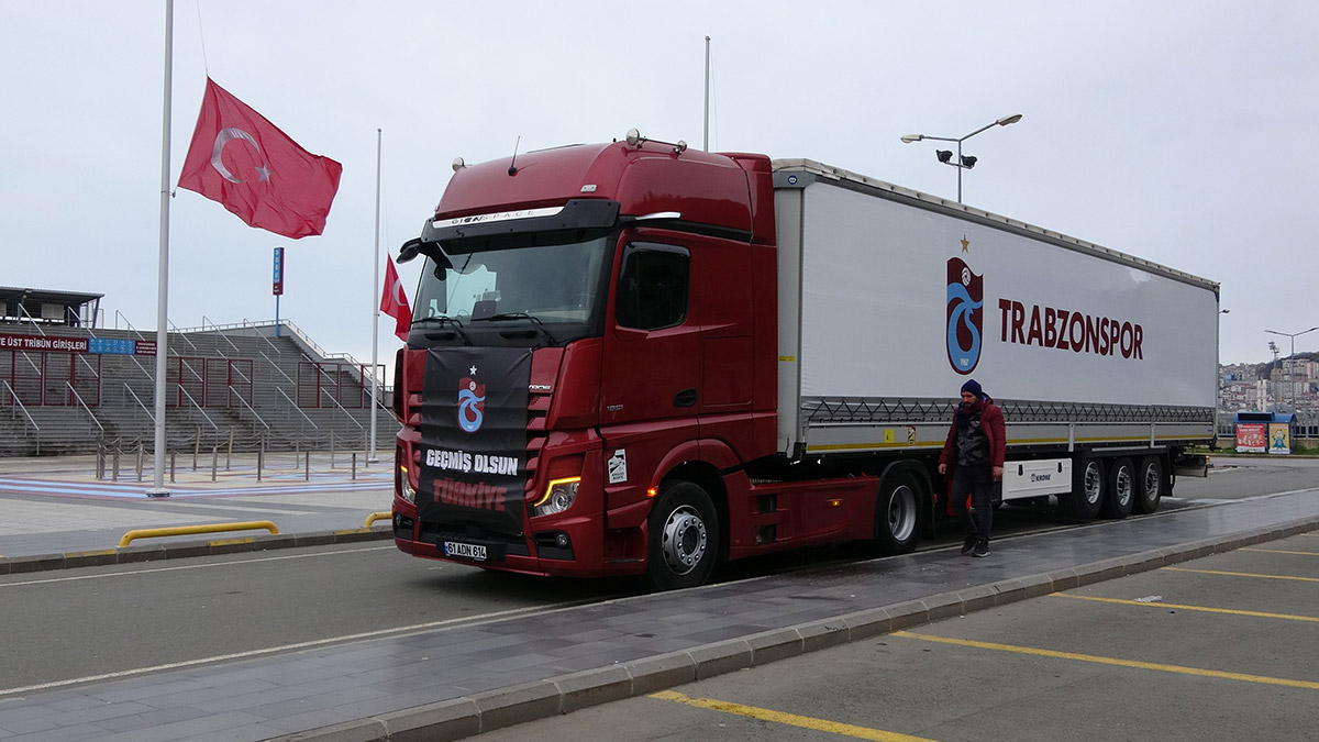 Trabzonspor'un yardım TIR'ları yola çıktı