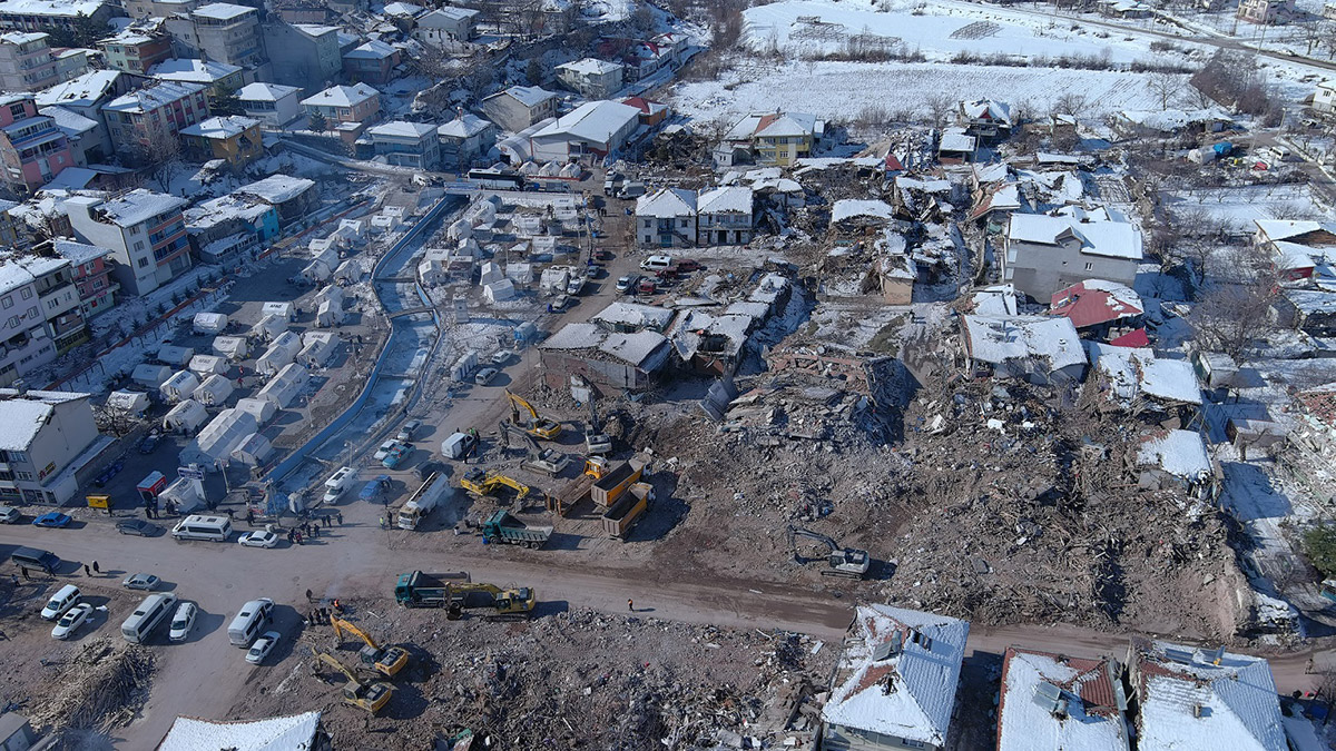 Viranşehir'deki büyük hasar havadan fotoğraflandı