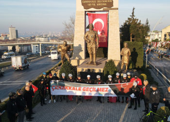 100 bisiklet sporcusu Çanakkale'ye yola çıktı