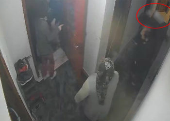 3 aylık eşe satırla saldırı girişimi kamerada