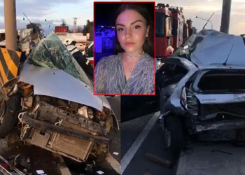 Direğe çarpan otomobilin sürücüsü Beste Atakur öldü