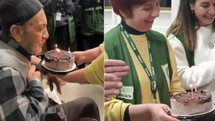 Engelli depremzedeye doğum günü süprizi