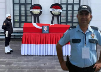 Kalp krizinden ölen polis memuru için tören