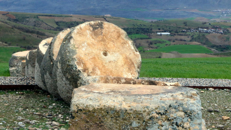 Karakuş Tümülüsü'nün yıkılan sütununa onarım