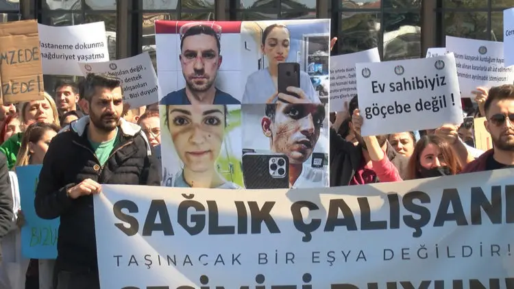 Murat dilmener acil durum hastanesi'nde protesto
