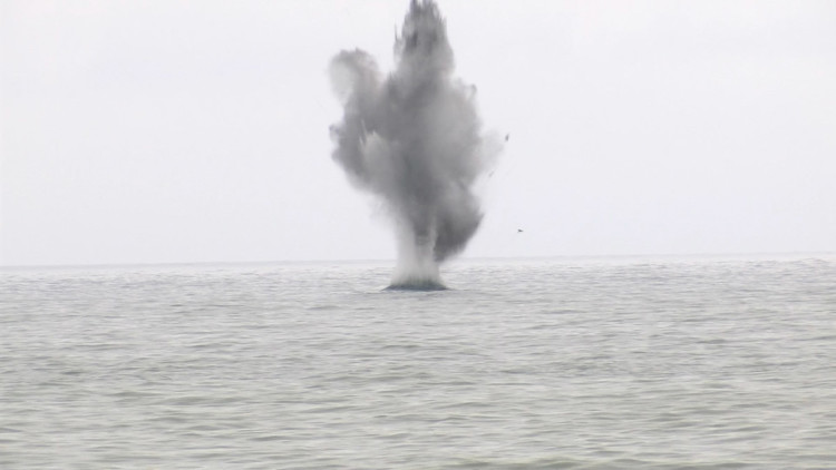 Ordu'da denizde bulunan cisim imha edildi