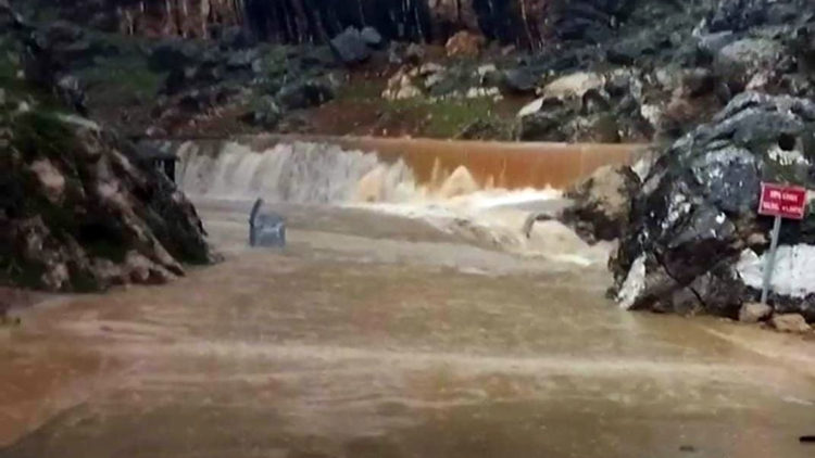 Sağanak nedeniyle Sinek Çayı taştı