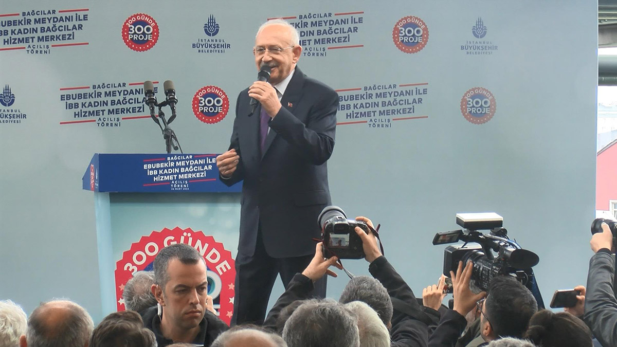 Chp genel başkanı ve cumhurbaşkanı adayı kemal kılıçdaroğlu, i̇bb başkanı ekrem i̇mamoğlu bağcılar'da açılış törenine katıldı.