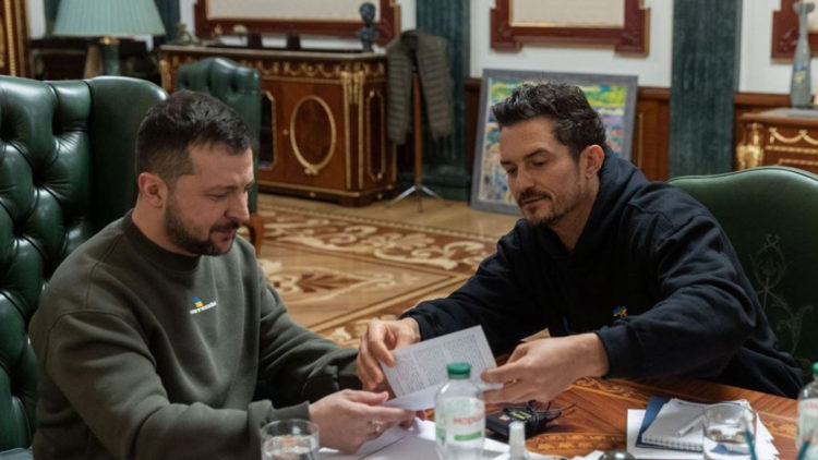 Orlando Bloom Zelenski bir araya geldi