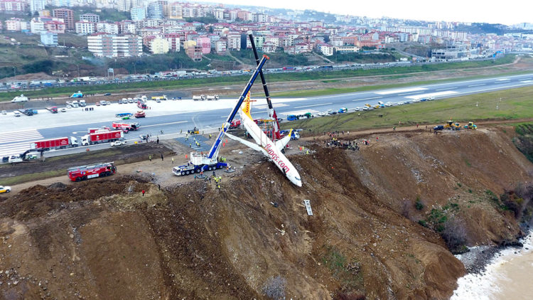 Sağ motor geri itiş sisteminde arıza mevcuttu