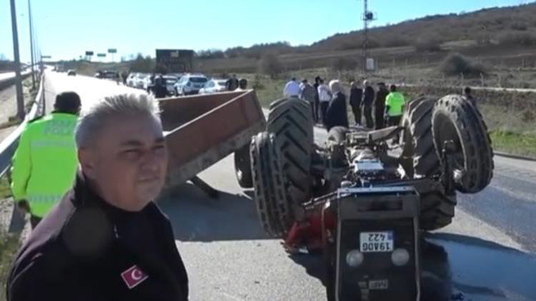 Yakıt yüklü tanker traktöre çarptı; 1 ağır yaralı