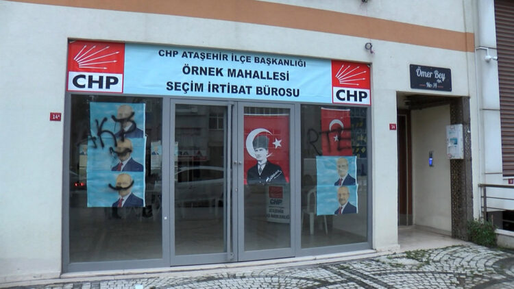Ataşehir'de CHP seçim bürosuna saldırı