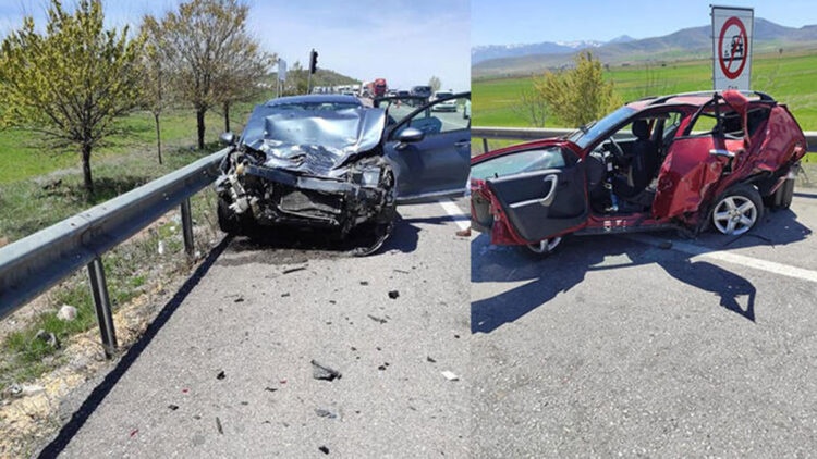 Aynı yöne giden otomobiller çarpıştı: 1 ölü, 6 yaralı