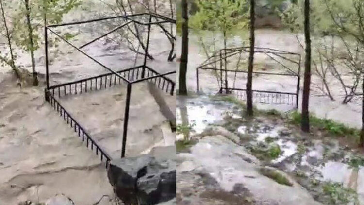 Diyarbakır'da çay taştı, bahçeler su altında kaldı