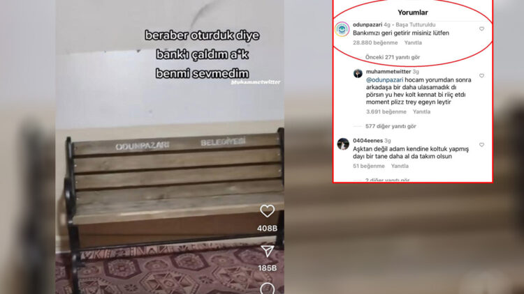 Evine götürdüğü bankı, belediye geri istedi