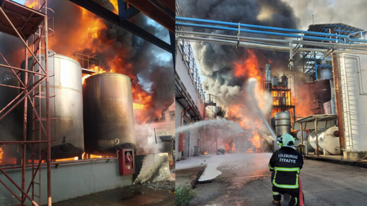 Kimya ve entegre atık tesisinde çıkan yangın söndürüldü