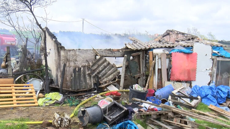 Gecekonduda çıkan yangın ahıra sıçradı