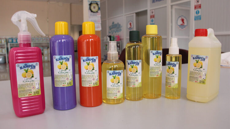 Kampüs Kimya'da üretilen kolonyalardan 3 milyon lira gelir elde edildi