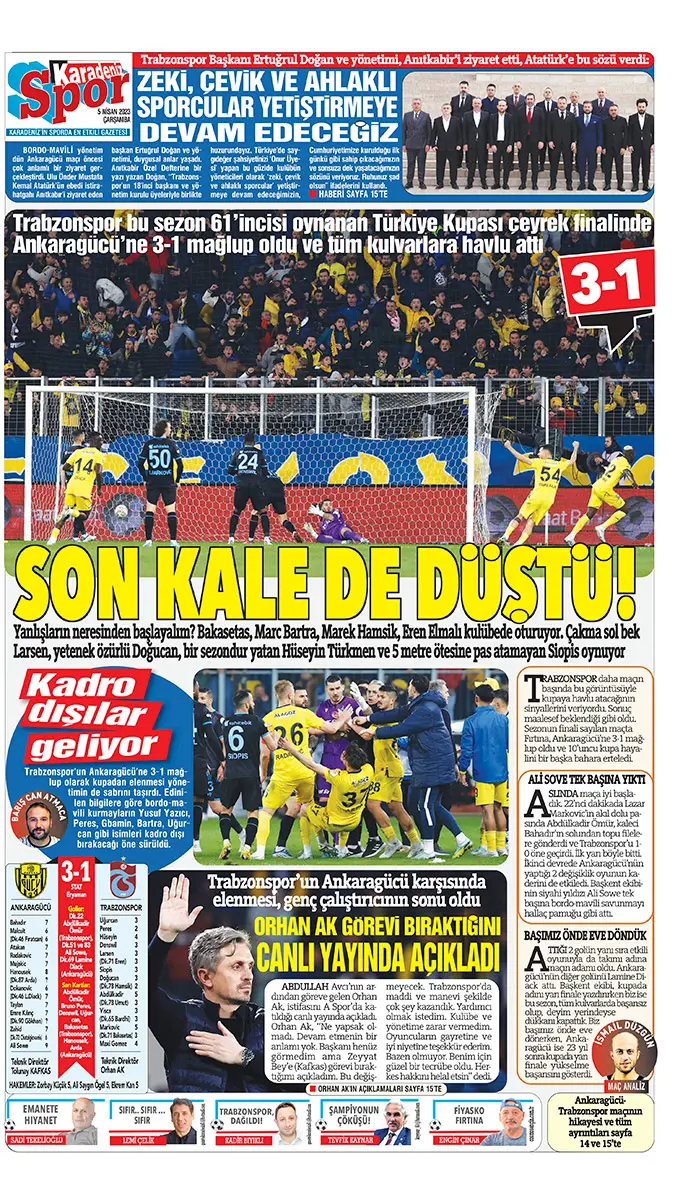 Ziraat türkiye kupası’nda mke ankaragücü karşısında alınan 3-1’lik mağlubiyetin ardından teknik direktör orhan ak görevi bıraktı.