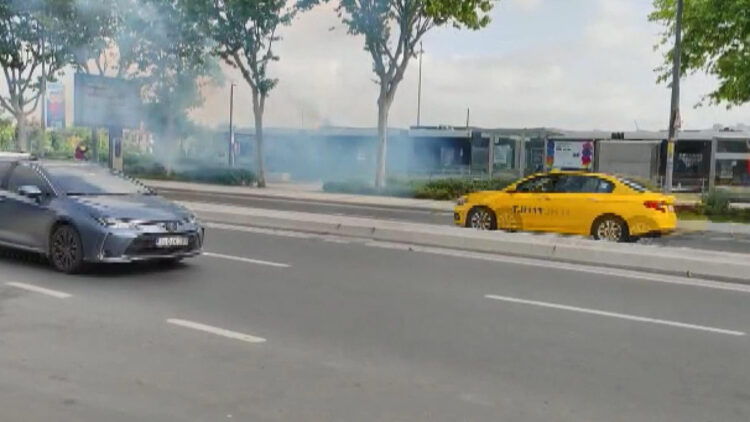 Balat'ta tramvayda yangın paniği 