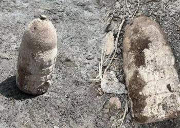 Kars’ta temel kazısı sırasında top mermisi bulundu