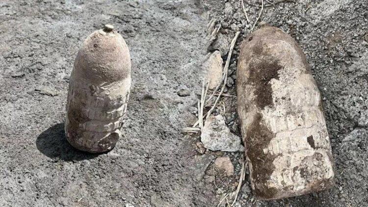 Kars’ta temel kazısı sırasında top mermisi bulundu