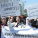 Üniversite öğrencilerinden eğitim ücretlerine zam eylemi