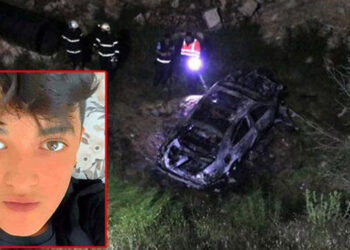 Yanan otomobildeki çocuk öldü, 9 kişi yaralandı