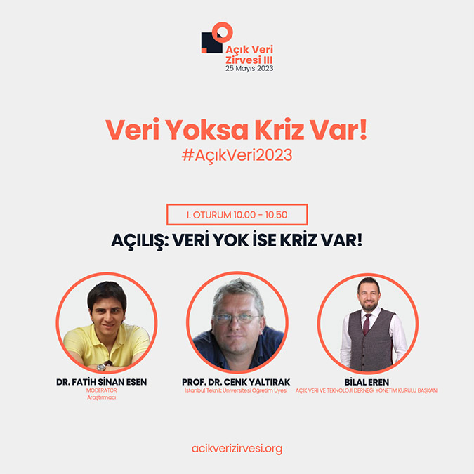 Açık Veri ve Teknoloji Derneği’nin bu yıl 3’üncü kez düzenlediği Açık Veri Zirvesi'nde ‘Veri yoksa kriz var’ temasıyla afet ve deprem konusu gündeme taşınıyor.